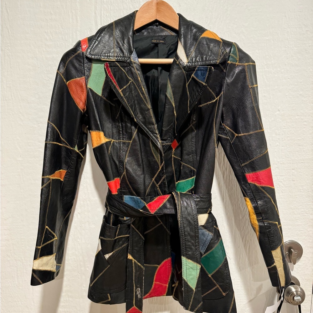 Vintage 1970’s Patchwork Leather Coat XS/S